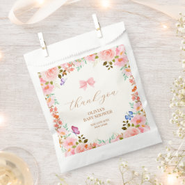 Baby Bloom Floral Butterfly Baby shower Dank u Bedankzakje