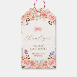 Baby Bloom Floral Butterfly Baby shower Dank u Cadeaulabel