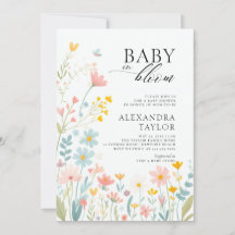 Baby Bloom Pastel Wildflower Boho Baby Girl Shower