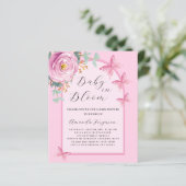 Baby Bloom roze vlinder Baby shower uitnodiging (Staand voorkant)