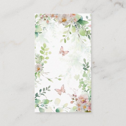 Baby Bloom Spring Pink Floral Baby shower boeken Informatiekaartje (Achterkant)