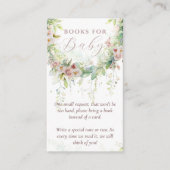 Baby Bloom Spring Pink Floral Baby shower boeken Informatiekaartje (Voorkant)