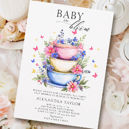 Baby Bloom Tea Party Wildbloemen Baby Girl Shower Kaart