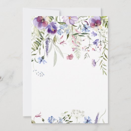 Baby Bloom Wilde Bloemen Botanisch Rustiek Kaart (Achterkant)