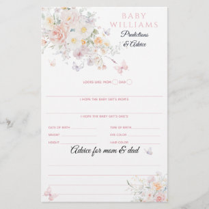 Baby Bloom WildFlower Butterfly Baby shower Game