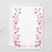 Baby Bloom Wildflower Garden Bold Pink Girl Shower Kaart (Achterkant)