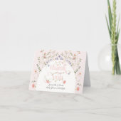 Baby Bloom Wildflower Meisje Roze Baby shower Bedankkaart (Voorkant)
