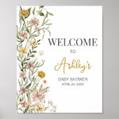 Baby Bloom Wildflower Spring Welkom Poster (Voorkant)