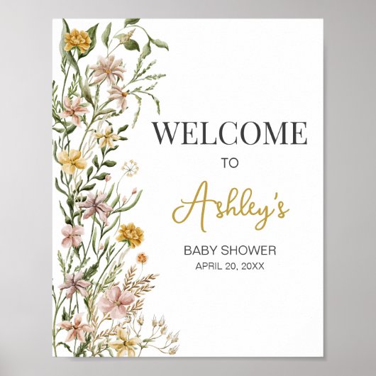 Baby Bloom Wildflower Spring Welkom Poster (Voorkant)