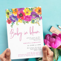 Baby blote zomerbloemen in Baby shower Bloom