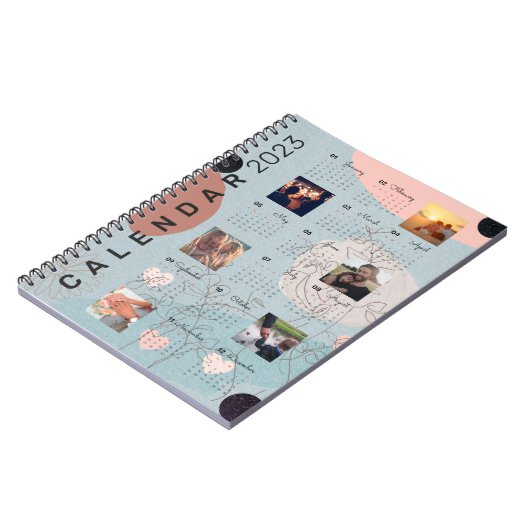 Baby Blue 2023-tijdschrift, 6 aangepaste foto's Notitieboek (Linkerzijde)