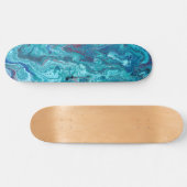 Baby Blue 2 Blauw Acryl Abstract Skateboard Deck (Horizontaal)