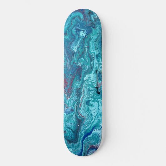 Baby Blue 2 Blauw Acryl Abstract Skateboard Deck (Voorkant)
