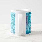 Baby Blue 2 Flowing Blue Acryl Abstracte Mok (Achterkant)