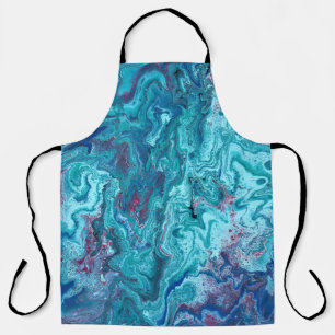 Baby Blue 2 Flowing Blue Acrylaat Abstracte Schort