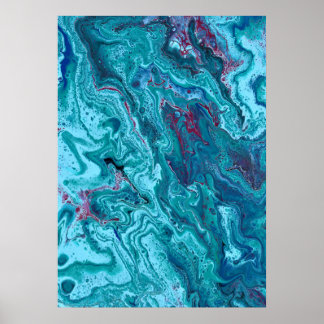 Baby Blue 3 Dynamische Abstracte Poster Kunstprint