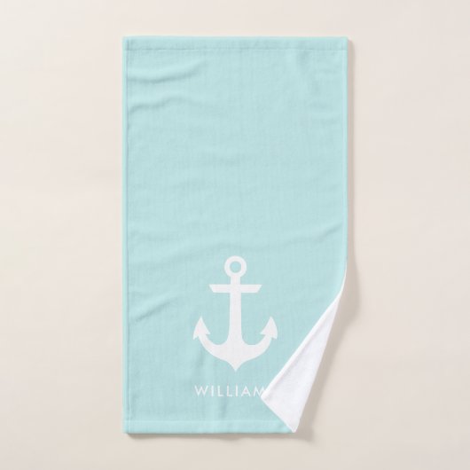 Baby Blue Anchors Nautical Bad Handdoek (Handdoek)