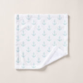 Baby Blue Anchors Nautical Bad Handdoek (Wasdoekje)
