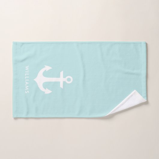 Baby Blue Anchors Nautical Bad Handdoek (Handdoek)