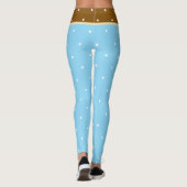 Baby Blue and Brown White Polka Dots Leggings (Achterkant)