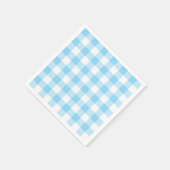 Baby Blue and White Buffalo Plaid Gingham Servet (Hoek)