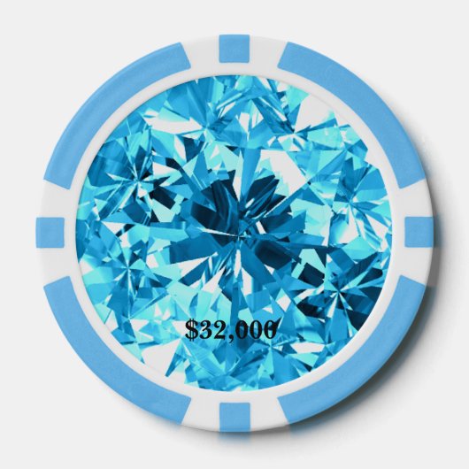 Baby Blue Aquamarine Edelsteen Poker Chip (Voorkant)