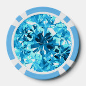 Baby Blue Aquamarine Edelsteen Poker Chip (Achterkant)