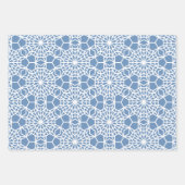 Baby Blue Arabesque Geometric Patroon Inpakpapier Vel (Voorkant 2)