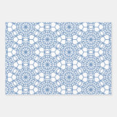Baby Blue Arabesque Geometric Patroon Inpakpapier Vel (Voorkant)