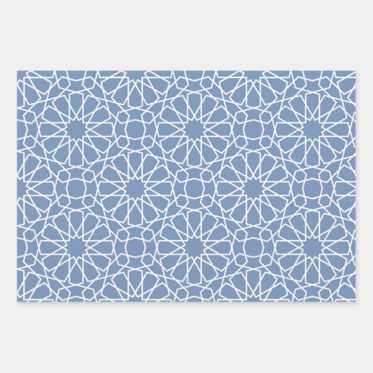 Baby Blue Arabesque Pattern Gift Wrapping Paper (Voorkant 2)