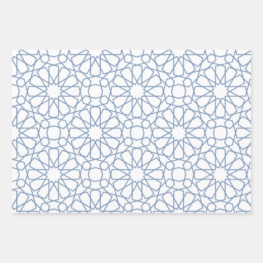 Baby Blue Arabesque Pattern Gift Wrapping Paper (Voorkant)
