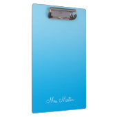 Baby Blue Azure Gradient Gepersonaliseerde Leraar Klembord (Rechts)