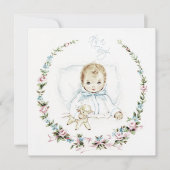  Baby Blue Baby Boy Douche Uitnodiging (Voorkant)