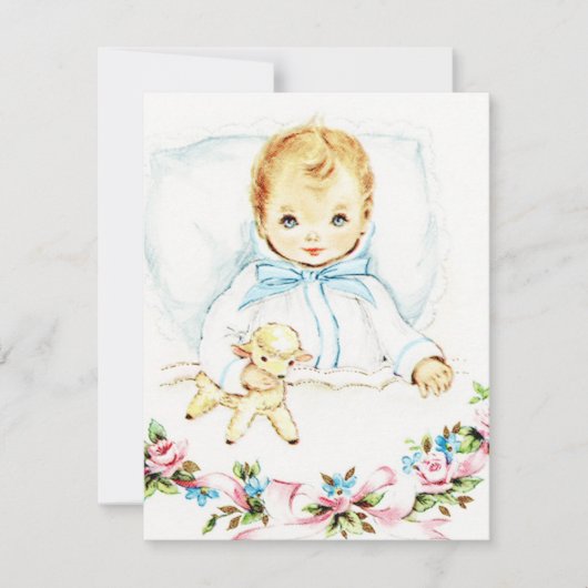 Baby Blue Baby Boy Shower Kaart (Voorkant)