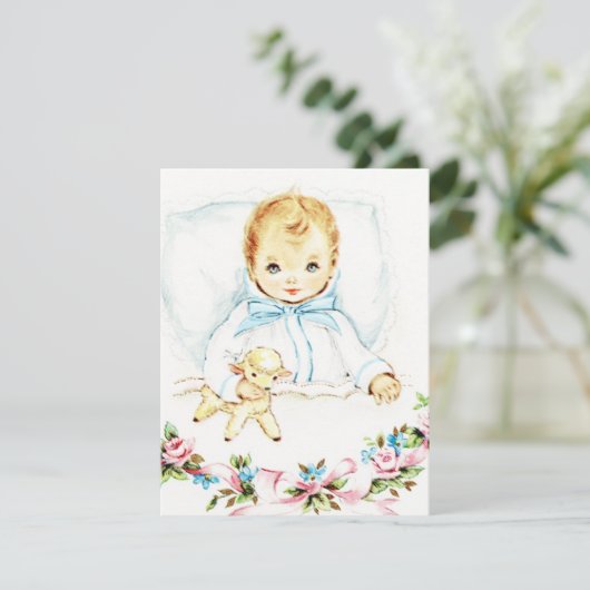 Baby Blue  Baby Boy Shower Kaart (Staand voorkant)