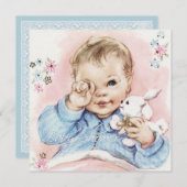 Baby Blue Baby Boy Shower Uitnodiging (Voorkant / Achterkant)