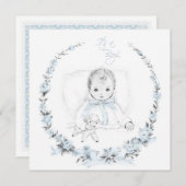 Baby Blue  Baby Boy Shower Uitnodiging (Voorkant / Achterkant)