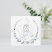 Baby Blue  Baby Boy Shower Uitnodiging (Staand voorkant)