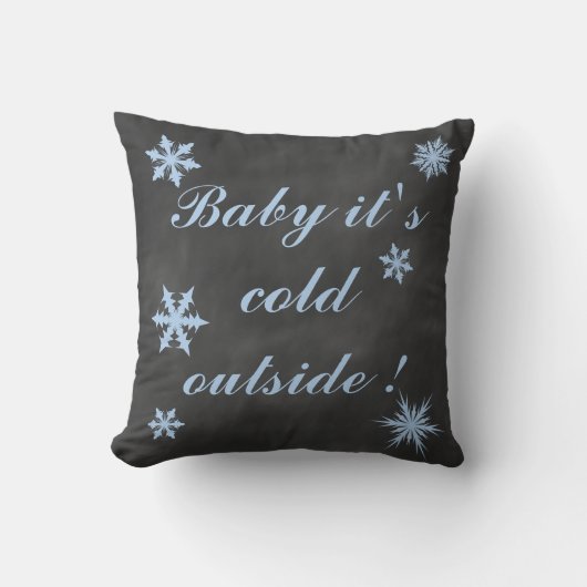 Baby Blue Baby het is koud buiten Kussen (Voorkant)