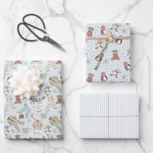 Baby Blue Baby is koud buiten het Baby shower Inpakpapier Vel