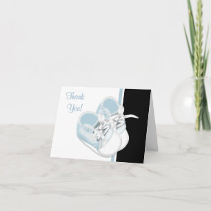 Baby Blue Baby Shoes Bedankkaartjes Bedankkaart