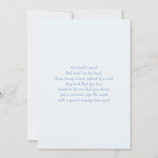 Baby Blue Baby shower Boy Uitnodiging (Achterkant)