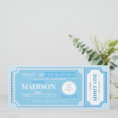 Baby Blue Baby shower Event Ticket Kaart (Staand voorkant)