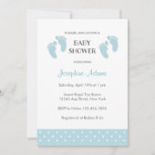 Baby Blue Baby shower Invitation Kaart (Voorkant)