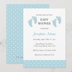 Baby Blue Baby shower Invitation Kaart