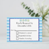 Baby Blue baby shower RSVP-kaart RSVP Kaartje (Staand voorkant)