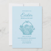 Baby Blue Basket Easter Brunch Egg Hunt Kaart (Voorkant)