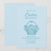Baby Blue Basket Easter Brunch Egg Hunt Kaart (Voorkant / Achterkant)