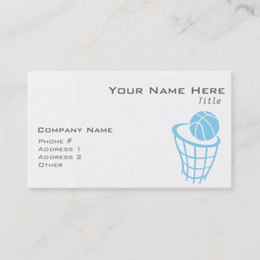 Baby Blue Basketball Visitekaartje (Voorkant)