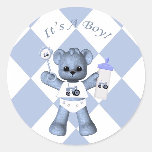 Baby Blue Beer en Blue Tractor Stickers (Voorkant)